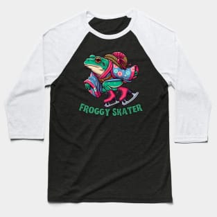 Ice skating frog Baseball T-Shirt